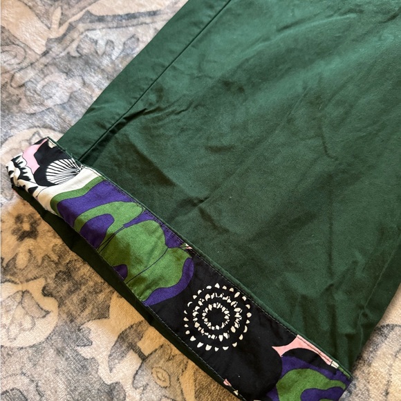 Uniqlo x Marimekko Green Wide-Leg Pants with Floral Cuffs - Picture 5 of 9